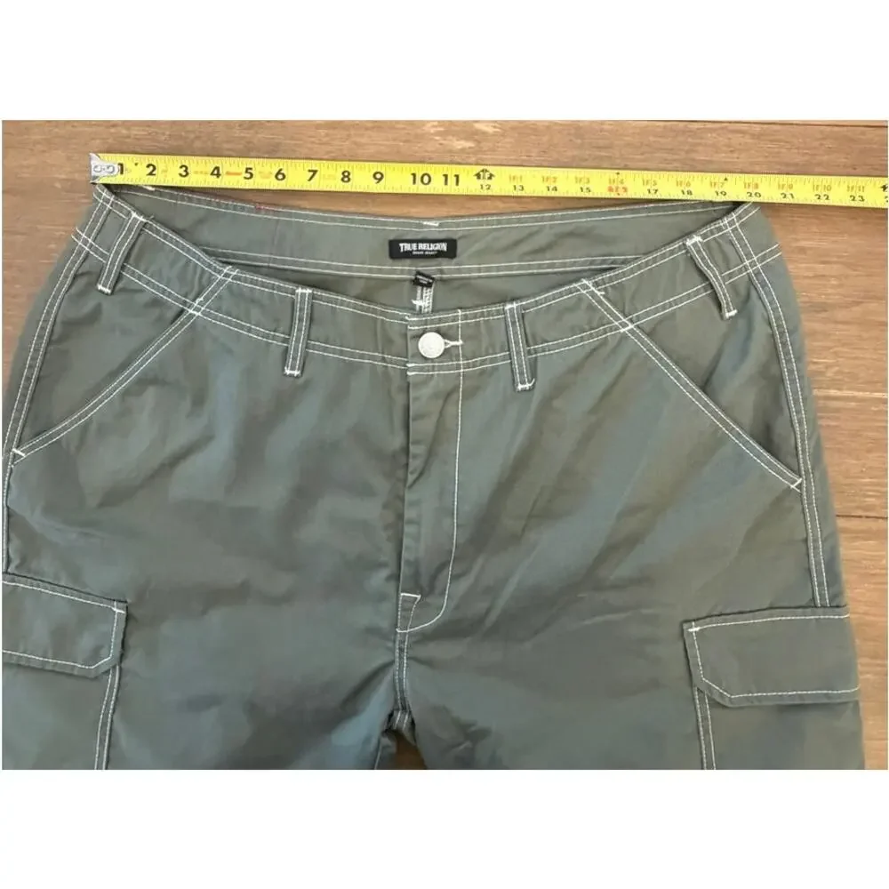 True Religion Cargo Pants Men's 40 Olive Green Kalamata NWT Utility MSRP $159